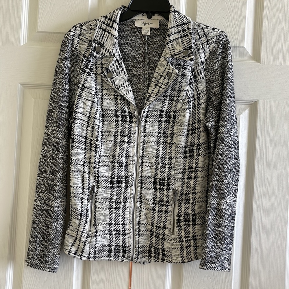 🌹BOGO of Lower Price🌹Style & Co Plaid Zipped In Front Side Pockets Jacket, S.